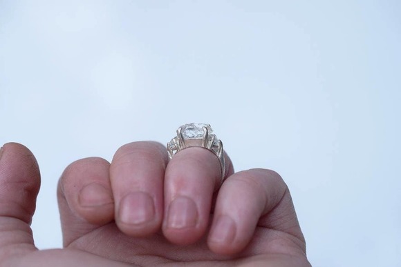 Alternative Engagement Ring Raw rustic Boho Promise Ring dainty unique s… - Picture 6 of 9